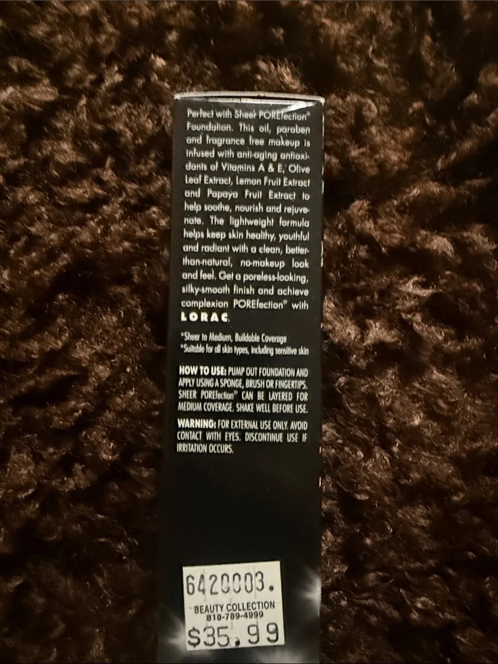 LORAC Sheer POREfection Foundation - Black & White Box